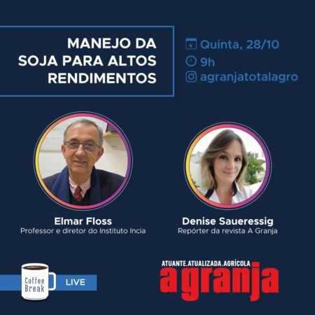 Manejo da soja para altos rendimentos será tema do Coffee Break