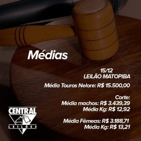Médias da Central de Leilões